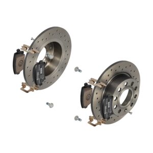 BREMBO Bremsesæt, skivebremser sk8k0f92d7 bagaksel perforeret 253mm 10mm for AUDI VW SKODA AUDI (FAW) SEAT VW (FAW) SKODA (SVW)
