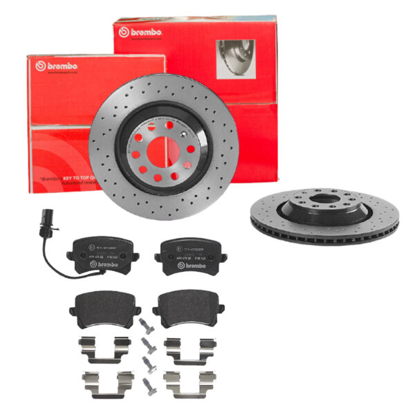 BREMBO Bremsesæt, skivebremser sk8k0f98p7 bagaksel perforeret/ventileret 310mm 22mm for SEAT AUDI VW (FAW) VW
