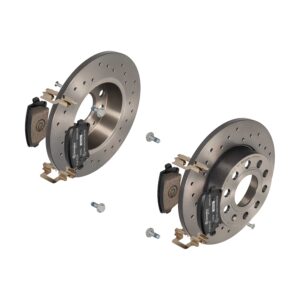 BREMBO Bremsesæt, skivebremser sk8k0f9au7 bagaksel perforeret 256mm 12mm for VW AUDI (FAW) SKODA AUDI SEAT SKODA (SVW) VW (FAW) VW (SVW)