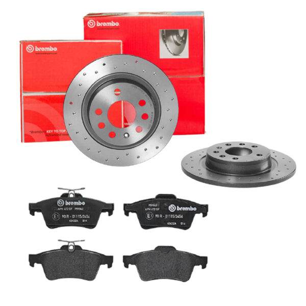 BREMBO Bremsesæt, skivebremser sk8k0f9vx5 bagaksel perforeret 278mm 12mm for CITROËN OPEL FORD VOLVO SAAB PONTIAC GENERAL MOTORS VAUXHALL MAZDA JAGUAR