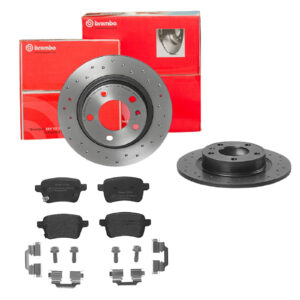 BREMBO Bremsesæt, skivebremser sk8k0f9wr7 bagaksel perforeret 264mm 10mm for OPEL VAUXHALL