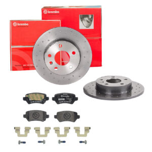 BREMBO Bremsesæt, skivebremser sk8k0f9zc3 bagaksel fuld 264mm 10mm for OPEL VAUXHALL GENERAL MOTORS SATURN KIA