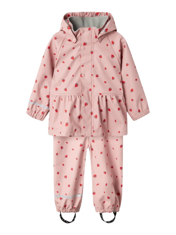 Name It Dry10 Rain Set - Pale Mauve/Strawberry - 86 cm