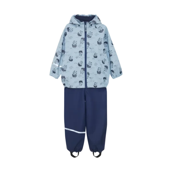 Regnsæt m. Print - Blue Fog - 110