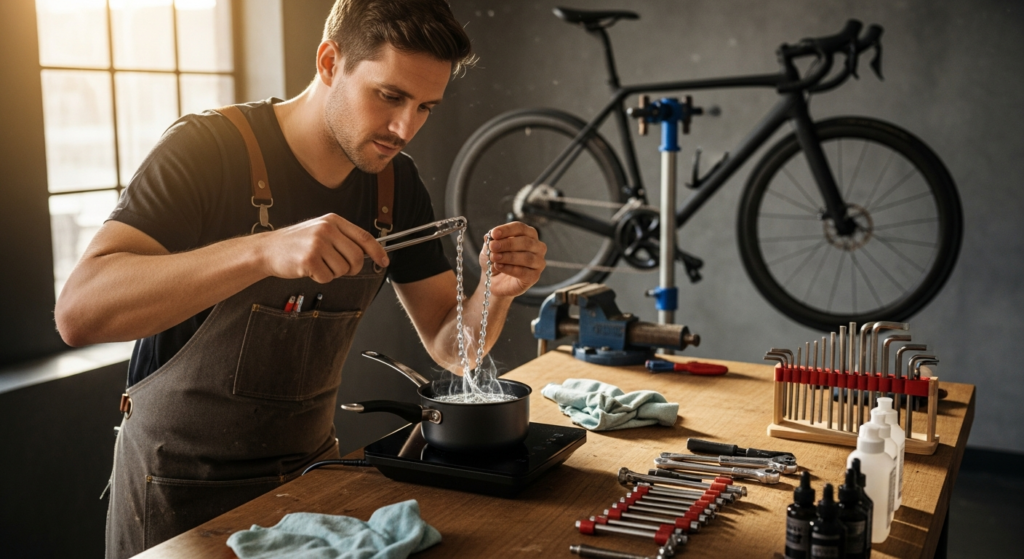 Sådan voksbehandler du din cykelkæde effektivt