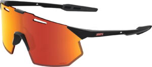 100% HYPERCRAFT SQ Cykelbriller – Soft Tact Black – HiPER Red Multilayer Mirror Lens