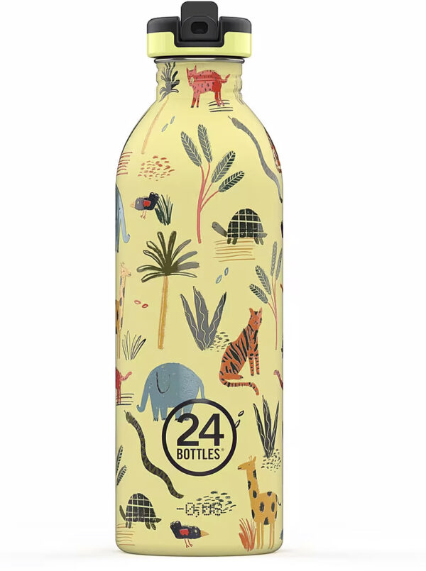24Bottles Urban Børneflaske med Sportslåg - 500ml - Jungle Friends