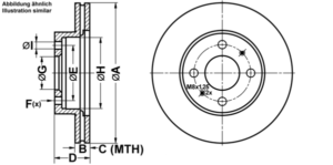 ATE Bremsesæt, skivebremser ijf1416ku8 foraksel ventileret 247mm 18mm for NISSAN