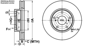 ATE Bremsesæt, skivebremser ijf14173d2 foraksel ventileret 273mm 26mm for TOYOTA