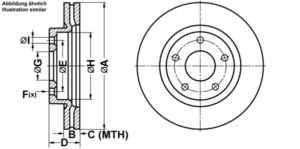 ATE Bremsesæt, skivebremser ijf1417lw0 foraksel ventileret 280mm 24mm for SUZUKI NISSAN RENAULT