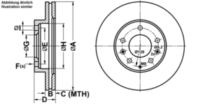 ATE Bremsesæt, skivebremser ijf14188b0 foraksel ventileret 273mm 24mm for MAZDA