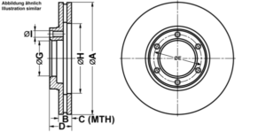 ATE Bremsesæt, skivebremser ijf141dca1 foraksel ventileret 257mm 22mm for VAUXHALL OPEL ISUZU