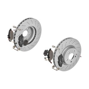 ATE Bremsesæt, skivebremser ijzjsggt67 foraksel perforeret/ventileret 330mm 32mm for MERCEDES-BENZ