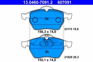 ATE Bremsesæt, skivebremser ijzjsginf2 foraksel ventileret 288mm 25mm for VAUXHALL OPEL SAAB CHEVROLET