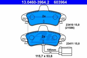 ATE Bremsesæt, skivebremser sg00000dby bagaksel ventileret 253mm 24mm for FORD