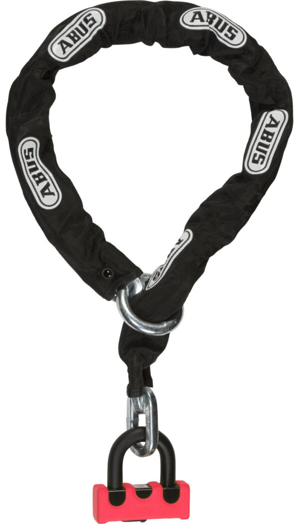 Abus 1200 Motorcykellås - 120cm - Rød/Sort