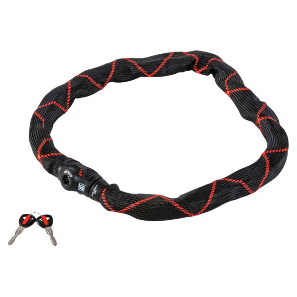 Abus Steel-O-Chain Kædelås til Cykel - 110cm (Nøgle) Sort, Rød