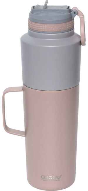 Asobu Twin Termokop med Drikkedunk - 2pk (0,9/0,6 Liter) Pink