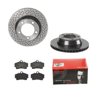 BREMBO Bremsesæt, skivebremser ijdtidjuv6 bagaksel perforeret/ventileret 299mm 24mm for PORSCHE