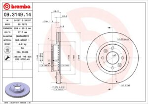 BREMBO Bremsesæt, skivebremser ijzjsgg6z8 foraksel indvendig ventileret 259mm 20mm for CITROËN PEUGEOT RENAULT DACIA LIFAN ALPINE