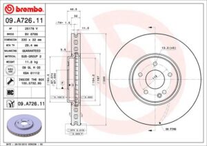 BREMBO Bremsesæt, skivebremser sg00000cj2 foraksel indvendig ventileret 330mm 32mm for MERCEDES-BENZ CHRYSLER