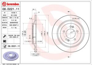 BREMBO Bremsesæt, skivebremser sg00000clb bagaksel fuld 300mm 10mm for HYUNDAI KIA