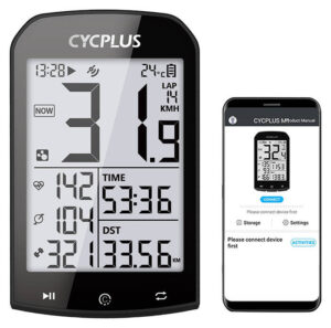 Cycplus M1 Cykelcomputer - 2,9", GPS, Genopladelig, USB-A/USB-C, Distance, Tid, Hastighed - 30 Timer