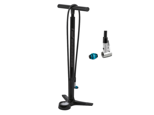 FORCE Workshop fodpumpe med manometer 16,5 Bar / 240 PSI sort