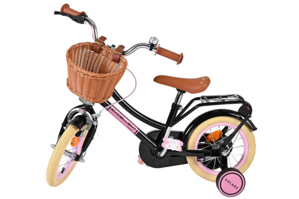 Volare Børnecykel med Cykelkurv - 12" - Sort