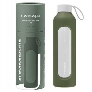 Wessper Motivationsvandflaske - 1L - Olivengrøn