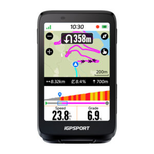 iGPSPORT BiNavi Cykelcomputer - 3.5" Touch Skærm, Bluetooth, GPS, IPX7 Vandtæt, 35 Timer
