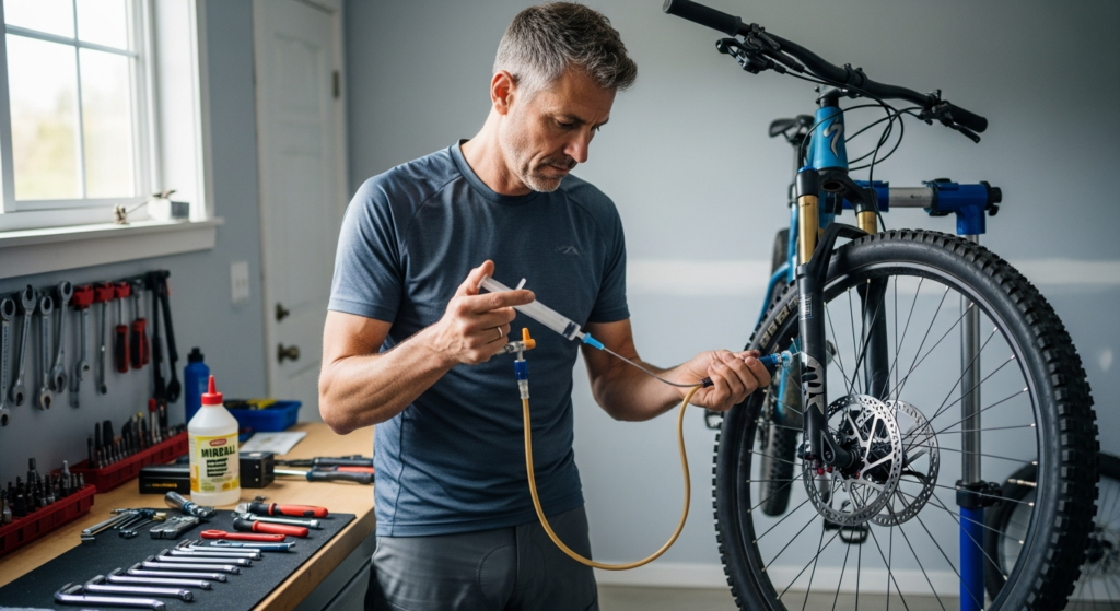 skifte bremsevæske cykel