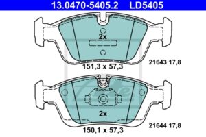 ATE Bremsesæt, skivebremser 142021766 foraksel ventileret 286mm 22mm for BMW