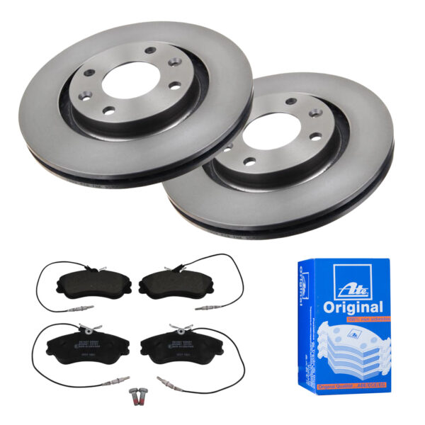 ATE Bremsesæt, skivebremser 142021800 foraksel ventileret 266mm 22mm for PEUGEOT CITROËN VAUXHALL OPEL