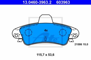 ATE Bremsesæt, skivebremser 142022134 bagaksel ventileret 253mm 20mm for FORD
