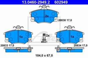 ATE Bremsesæt, skivebremser 142022213 foraksel ventileret 257mm 20mm for FIAT