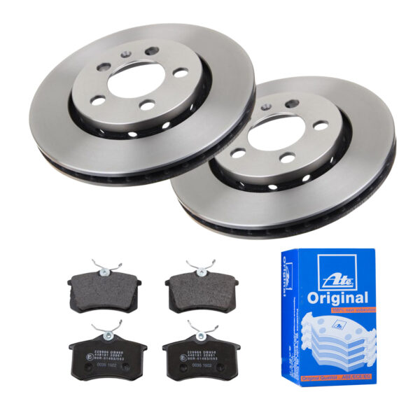 ATE Bremsesæt, skivebremser 142022586 bagaksel ventileret 256mm 22mm for VAG SEAT SKODA