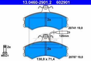 ATE Bremsesæt, skivebremser 142022714 foraksel fuld 256mm 16mm for PEUGEOT FIAT CITROËN