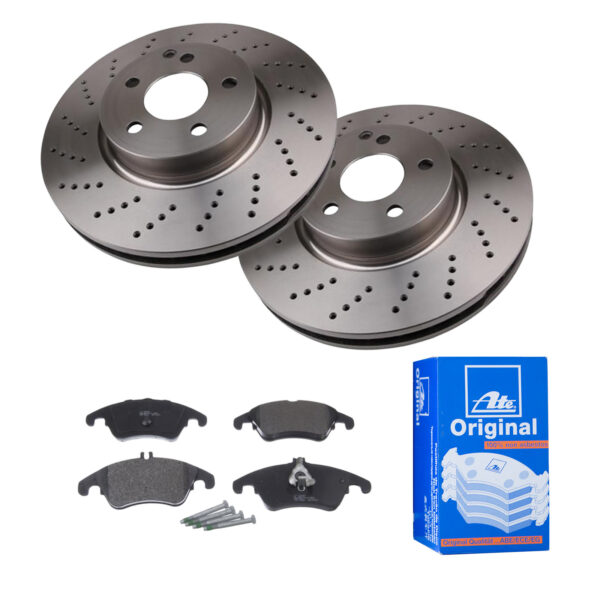 ATE Bremsesæt, skivebremser 142022816 foraksel perforeret/ventileret 322mm 32mm for MERCEDES-BENZ