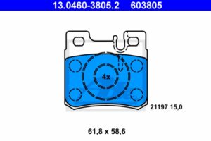 ATE Bremsesæt, skivebremser 142042631 bagaksel fuld 258mm 9mm for MERCEDES-BENZ