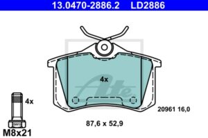 ATE Bremsesæt, skivebremser 142042663 bagaksel fuld 245mm 10mm for VAG SKODA