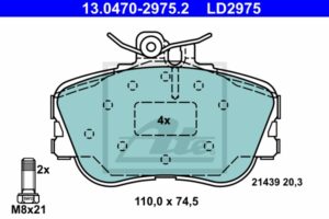 ATE Bremsesæt, skivebremser 142042865 foraksel ventileret 284mm 22mm for MERCEDES-BENZ