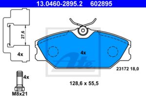 ATE Bremsesæt, skivebremser 142042923 foraksel ventileret 280mm 24mm for RENAULT