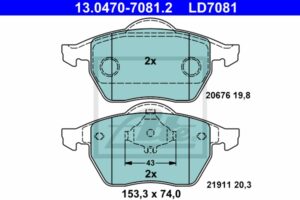 ATE Bremsesæt, skivebremser 142042968 foraksel ventileret 288mm 25mm for VAG SKODA SEAT