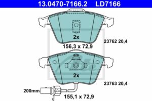 ATE Bremsesæt, skivebremser 142043086 foraksel ventileret 320mm 30mm for VAG