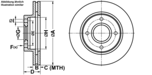 ATE Bremsesæt, skivebremser ijf1414vm6 foraksel ventileret 239mm 20mm for FORD