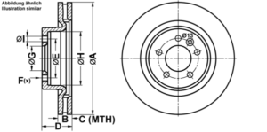 ATE Bremsesæt, skivebremser ijf1414xr4 foraksel ventileret 337mm 30mm for LAND ROVER