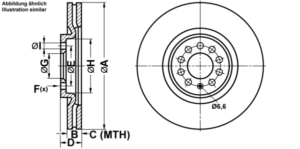 ATE Bremsesæt, skivebremser ijf14153r2 foraksel ventileret 310mm 25mm for SKODA SEAT VAG
