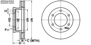 ATE Bremsesæt, skivebremser ijf14156d2 foraksel ventileret 289mm 28mm for FORD MAZDA
