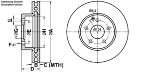 ATE Bremsesæt, skivebremser ijf14157q6 foraksel ventileret 295mm 28mm for MERCEDES-BENZ MAYBACH